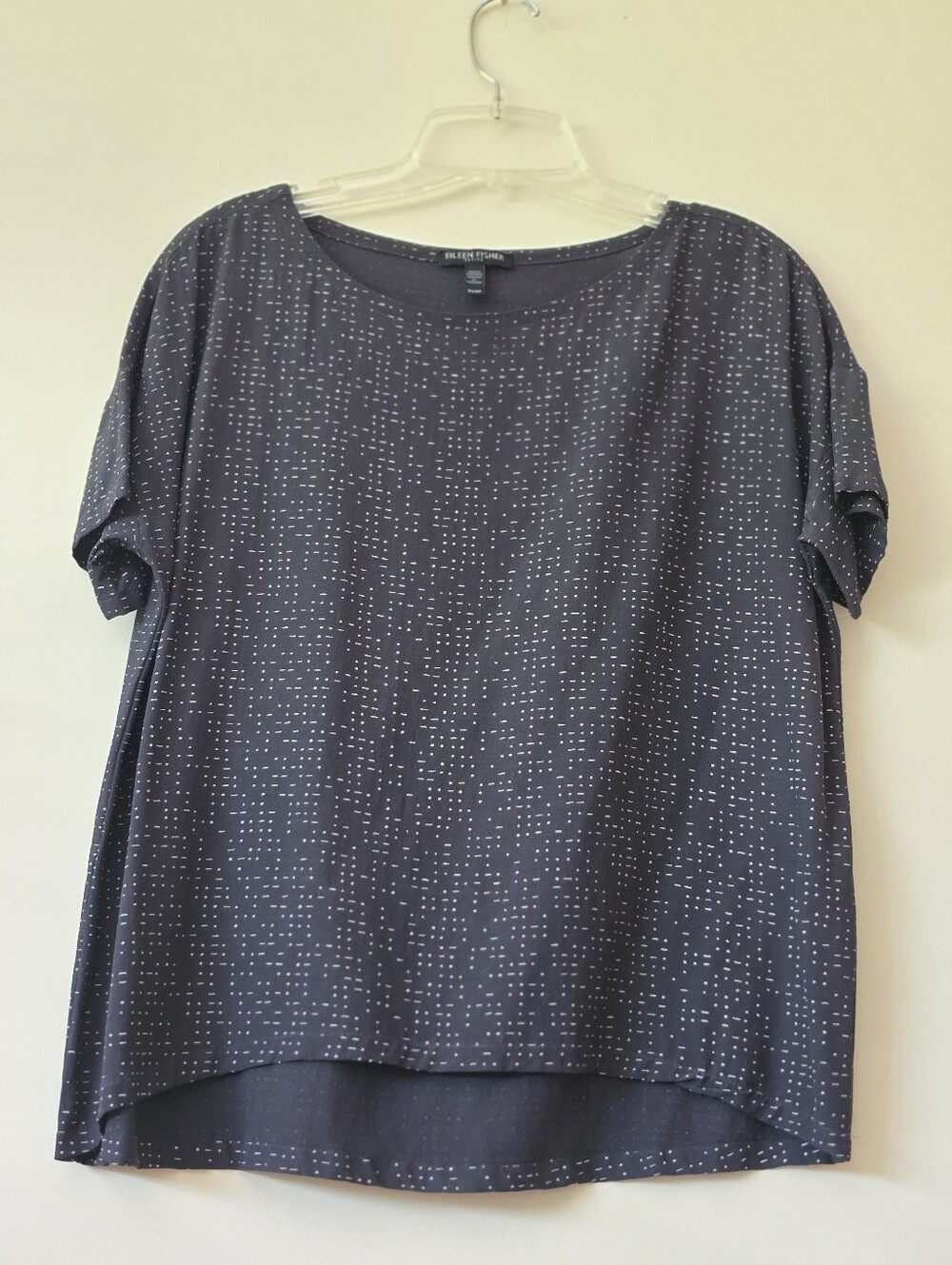 Eileen Fisher Boxy Short Sleeve Top "Future Is Female" SzPS Oversized Loose